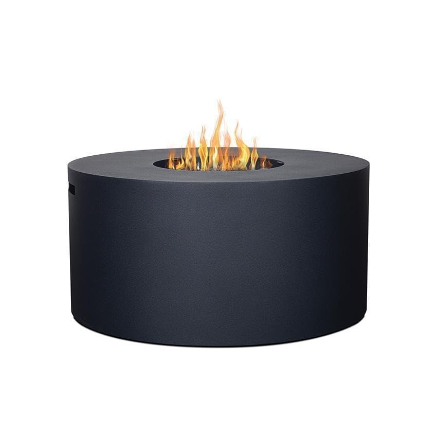 Lakeview Outdoor Designs Covewood 41 Inch Round Aluminum Propane Fire Pit Table in Black