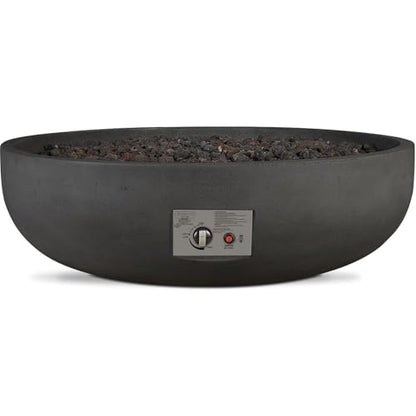 BBQGUYS Grand Lake 48 Inch Round Concrete Natural Gas Fire Bowl in Gray Signature