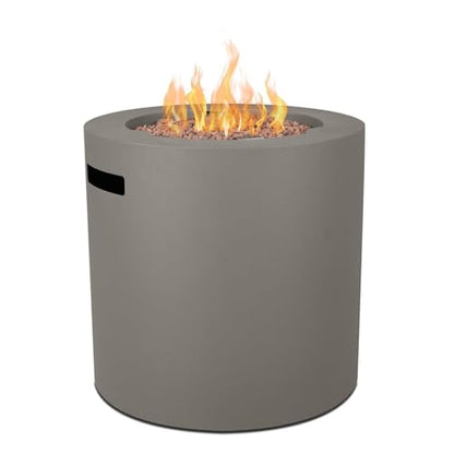Elysian 24 Inch Round Powder Coated Steel Propane Fire Pit in Mist Gray by Lakeview Outdoor Designs