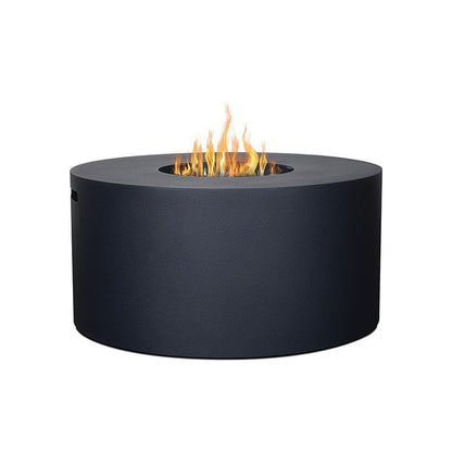 Lakeview Outdoor Designs Covewood 41 Inch Round Aluminum Propane Fire Pit Table in Black