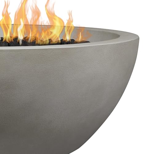 BBQGuys Signature Eldora 38-Inch Round Natural Gas Fire Bowl - Shade - 131NG-SHD