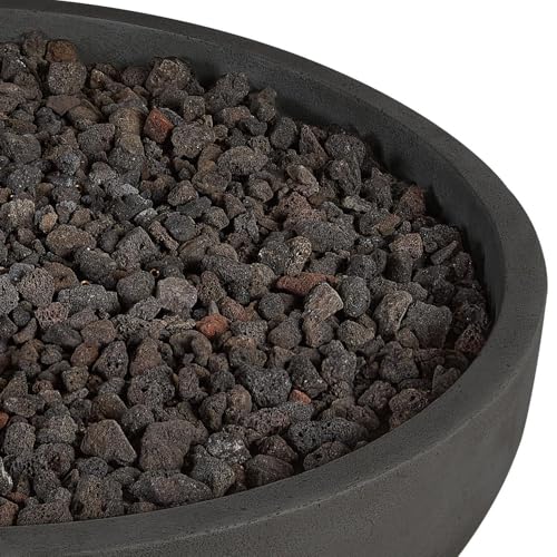 BBQGUYS Grand Lake 48 Inch Round Concrete Natural Gas Fire Bowl in Gray Signature