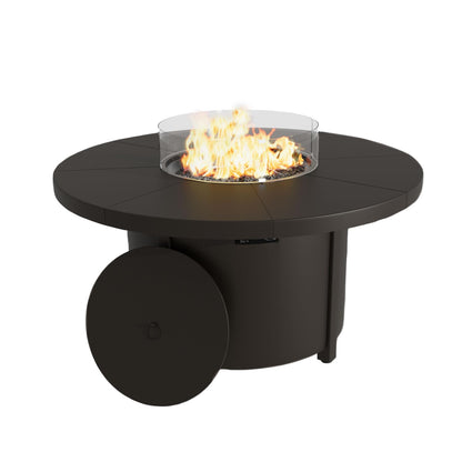 Signature 60 Inch Propane Fire Pit Dining Table by Darlee - Antique Bronze