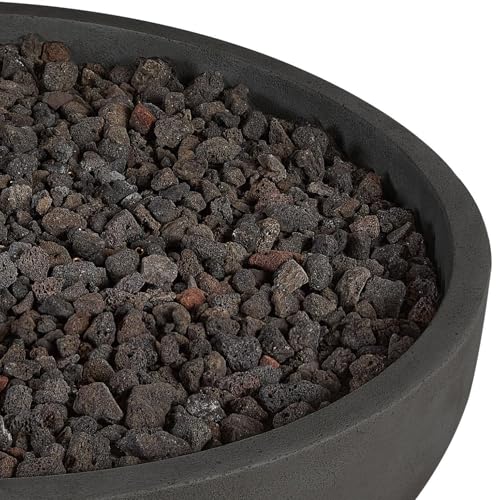 BBQGUYS Grand Lake 38 Inch Round Concrete Propane Fire Bowl in Gray Signature