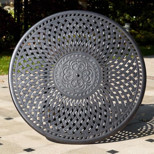 Signature 60 Inch Propane Fire Pit Dining Table by Darlee - Antique Bronze