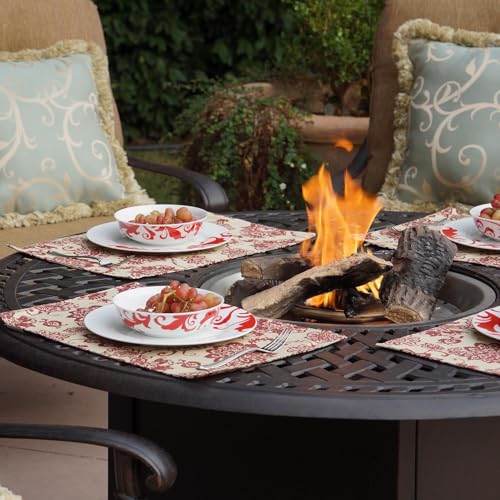 Darlee Signature 52 Inch Propane Fire Pit Chat Table Antique Bronze