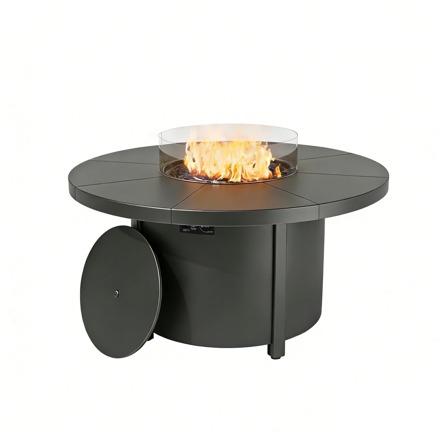 Signature 60 Inch Propane Fire Pit Dining Table by Darlee - Antique Bronze