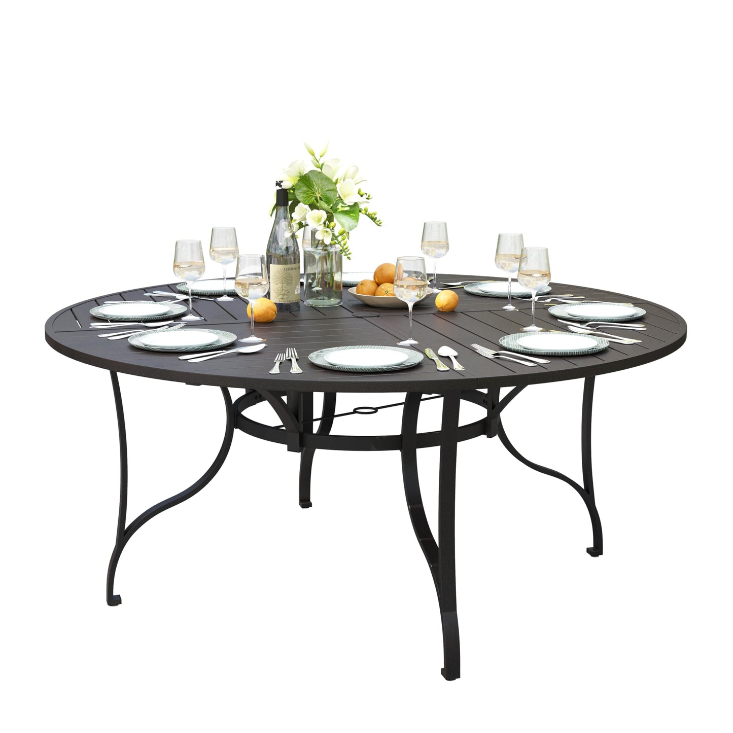Darlee 52" Round Patio Table with BBQ and Fire Pit in Antique Bronze