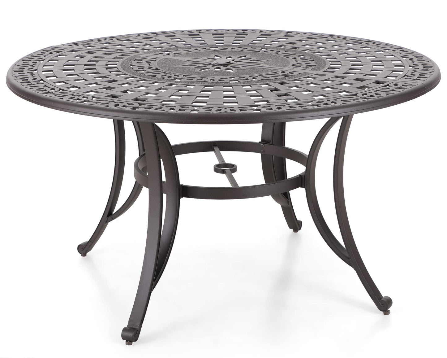 Darlee 52" Round Patio Table with BBQ and Fire Pit in Antique Bronze