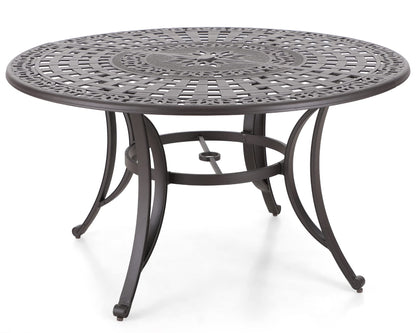Darlee 52" Round Patio Table with BBQ and Fire Pit in Antique Bronze