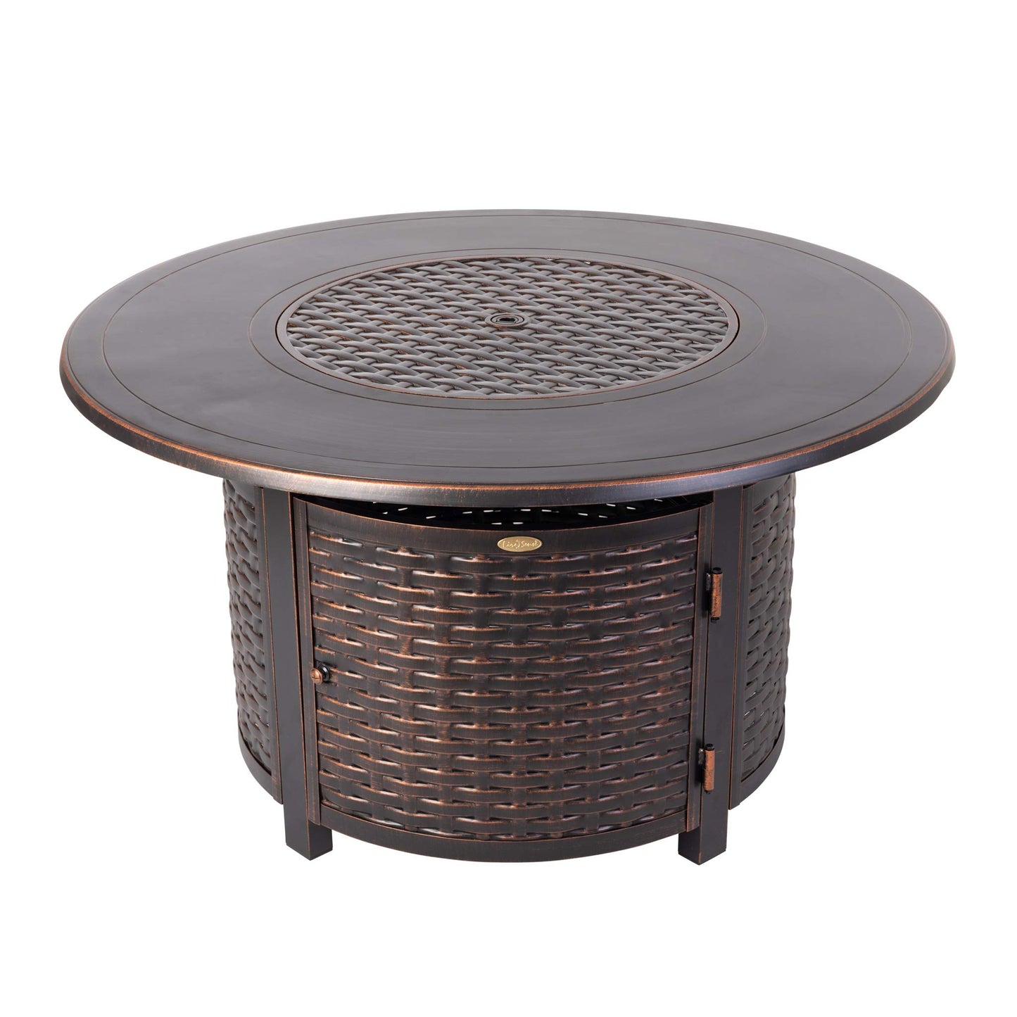 Signature 60 Inch Propane Fire Pit Dining Table by Darlee - Antique Bronze