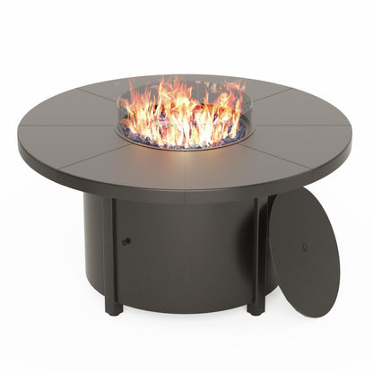 Darlee 52" Round Patio Table with BBQ and Fire Pit in Antique Bronze