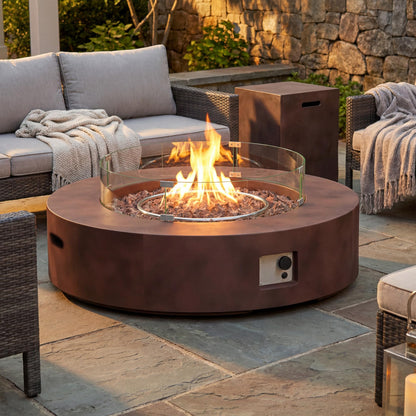 BBQGuys Signature Eldora 38-Inch Round Natural Gas Fire Bowl - Shade - 131NG-SHD