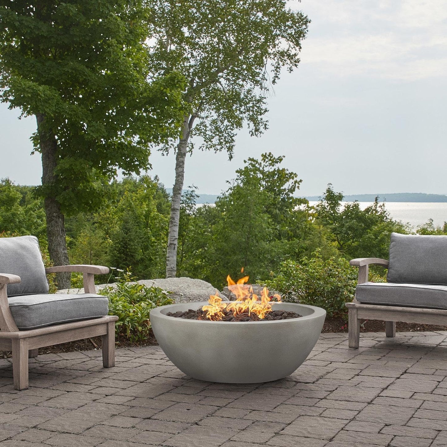 BBQGuys Signature Eldora 38-Inch Round Natural Gas Fire Bowl - Shade - 131NG-SHD